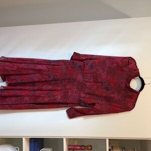 Whistles Red and Black Long Sleeve Dress